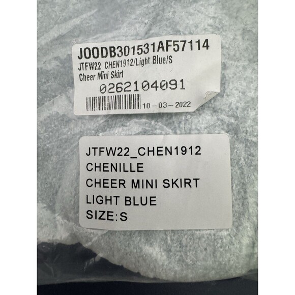 NEW JoosTricot Chenille Cheer Mini Skirt Light Blue Rhinestone S Terrycloth - Picture 9 of 10